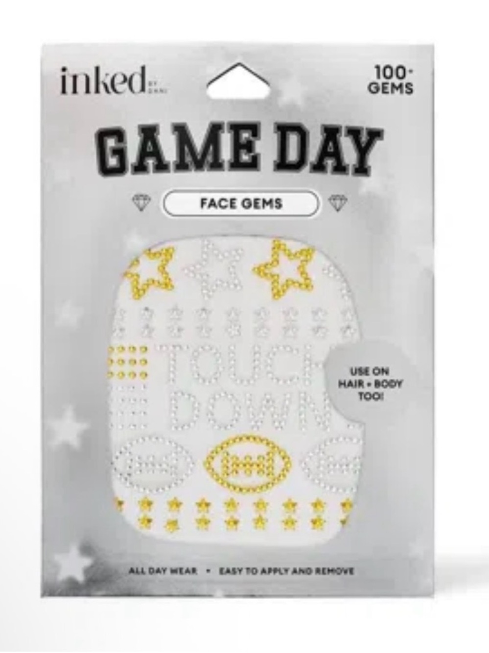 Game Day Gold & Silver Face Gems